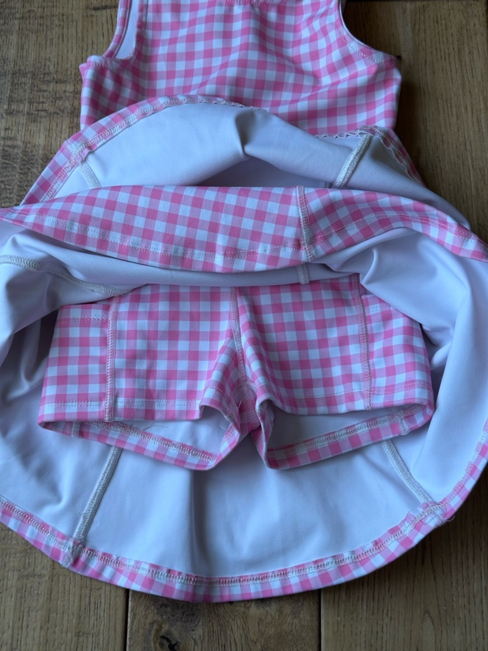Sugar Bee Clothing Ruffle Tennis Dress Pink Gingham size 4T - Picture 5 of 10